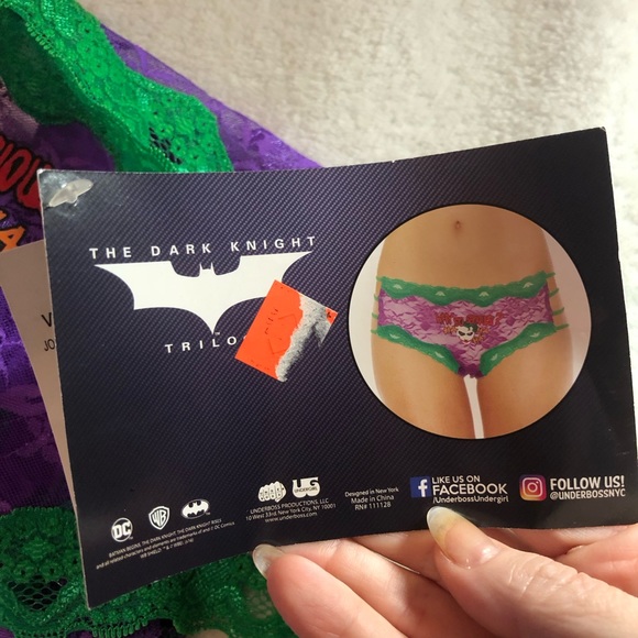 The Dark Knight Joker purple and green lace side straps hipsters panty - Picture 5 of 10